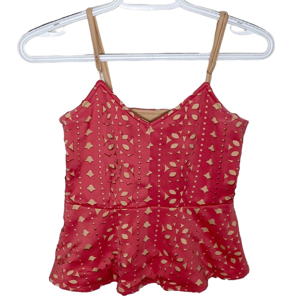BKE Boutique layered laser peplum tank top size XS